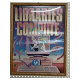 Libraries Compute Framed Poster, 18 x 23