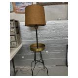 58" Tall Brass and Metal Tray Floor Lamp