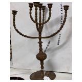 Antique Brass Candelabra, 17.5" Tall
