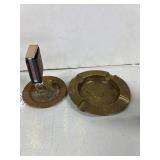 Brass Ashtray and Camel Match Holder Set