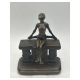 Art Nouveau Nude Lady Bookend