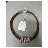 Sterling Silver Leather Multi-Strand Necklace