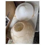 4 Pressed Glass Light Shades