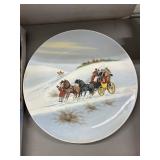 Hand-Painted 31cm Winter Coach Plate