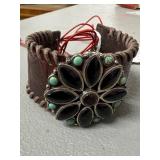 Barse Sterling, Garnet, Onyx & Turquoise Cuff