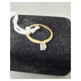 14K Gold Diamond Engagement Ring, Size 6 1/4