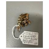 Signed CAS Sterling Gold-Filled Flower Brooch