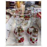 Glass Strawberry Salad Set with Accessories
