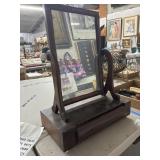Wooden Shaving Mirror with Drawer