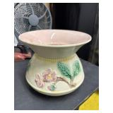 Embossed Ceramic Floral Spittoon