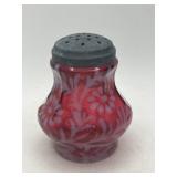 Cranberry Fern Glass Sugar Shaker, 5"