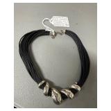 Milor Italy Sterling Leather Necklace
