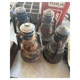 Four Dietz Kerosene Lanterns