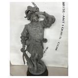19ï¿½ Cast Metal Statue of Armed Renaissance S