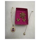 Gold Tone Costume Jewelry Set