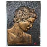 Bronze-Tone Classical Relief Plaque, 13.5" x