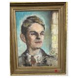Oil Portrait of a Man, Framed, 15.5 x 19.5 in