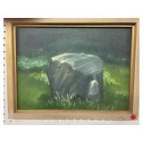 Grote 2006 Oil Painting, Rock Landscape Scene