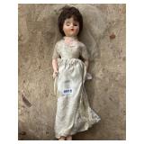 21" Composition Bride Doll with Lace Dress