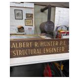 Wooden Engineer Office Sign, Albert R. Hunter