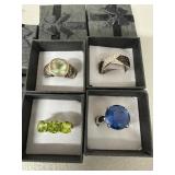 Four Assorted Gemstone Rings