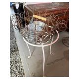 Metal Plant Stand With Wire Basket and Pails