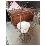 Ornate Metal Plant Stand With Pot