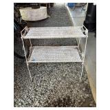 Metal Two-Tier Shelf Stand, 10x24 Inches