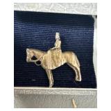 Silver-Tone Horse and Rider Pin Brooch