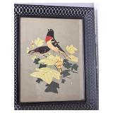 Framed Bird Art Print, 9 x 11 Inches