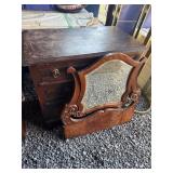 Wooden Dresser with Ornate Mirror Frame