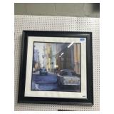 Framed Urban Street Scene Print, 34"x34"