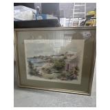 Framed Watercolor Landscape by Forbes, 32ï¿½x32