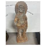 Painted Chalkware Native American Figure