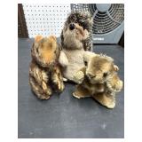 Three Vintage Steiff Animals