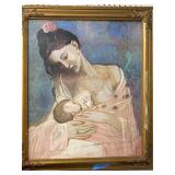 24 x 28 Framed Mother and Child Painting