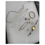 Gold Tone Jewelry and Candino Watch Lot