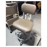 Cole II Metal Swivel Stool With Backrest