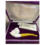 Handcarved Turkish Meerschaum Pipe