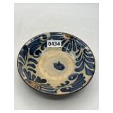 Hand-Painted Blue and Brown Glazed Ceramic Bowl
