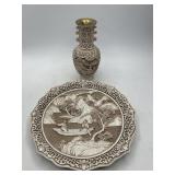 Ivory Dynasty Arnart Resin Vase and Charger