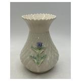Belleek Ireland Porcelain Vase Floral Relief
