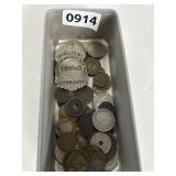 World Coin Assortment With Nassau NY Police Badge