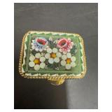 Italian Micro Mosaic Floral Trinket Box