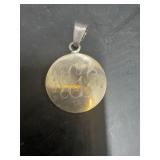 Sterling Silver Round Engraved AGG Pendant