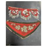 Beaded Floral Needlework Textile Fragments