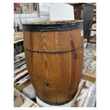 18" Wood Barrel with Metal Bands and Fabric Liner