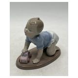 Lladro Porcelain Figurine Boy with Toy Car 5"