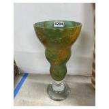 13" Hand-Blown Art Glass Vase