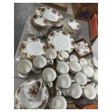 Large Set Royal Albert Old Country Roses Bone